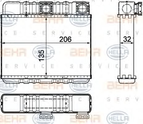 топлообменник, отопление на вътрешното пространство 8FH 351 311-331