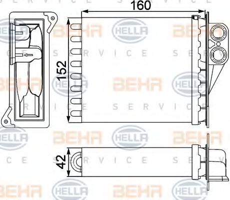 топлообменник, отопление на вътрешното пространство 8FH 351 313-591