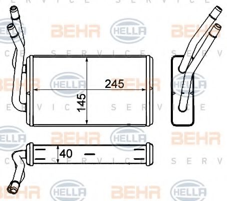 топлообменник, отопление на вътрешното пространство 8FH 351 333-034