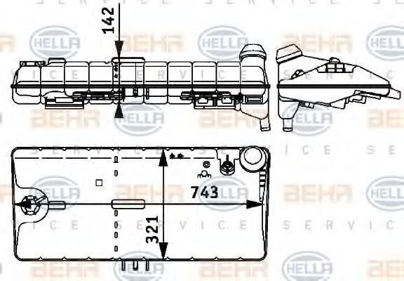 разширителен съд, охладителна течност 8MA 376 705-381