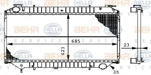 радиатор, охлаждане на двигателя 8MK 376 706-421