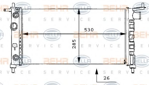 радиатор, охлаждане на двигателя 8MK 376 712-014
