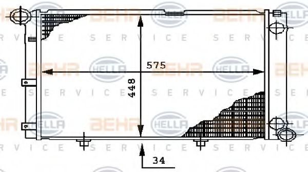 радиатор, охлаждане на двигателя 8MK 376 712-294