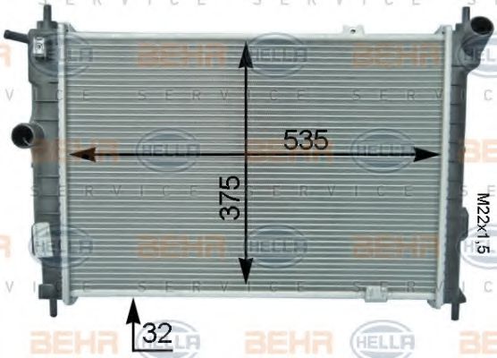 радиатор, охлаждане на двигателя 8MK 376 716-091