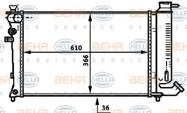радиатор, охлаждане на двигателя 8MK 376 716-581