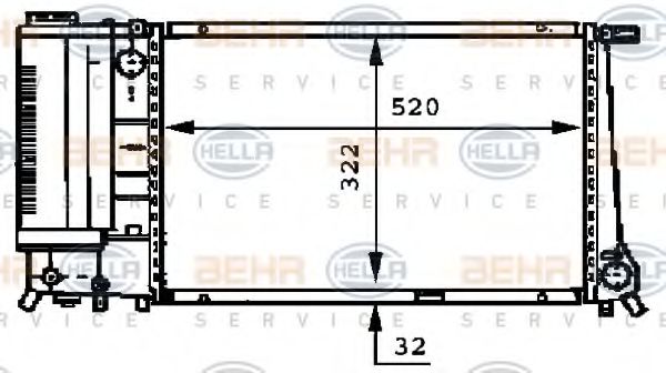радиатор, охлаждане на двигателя 8MK 376 717-211
