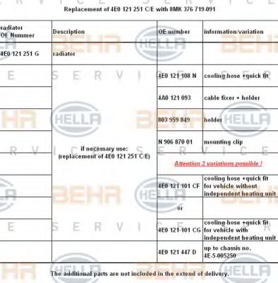 радиатор, охлаждане на двигателя 8MK 376 719-091