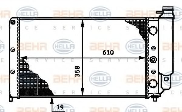 радиатор, охлаждане на двигателя 8MK 376 719-301