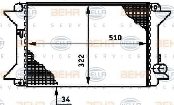 радиатор, охлаждане на двигателя 8MK 376 719-371