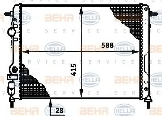 радиатор, охлаждане на двигателя 8MK 376 719-664