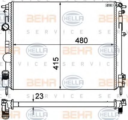 радиатор, охлаждане на двигателя 8MK 376 719-691