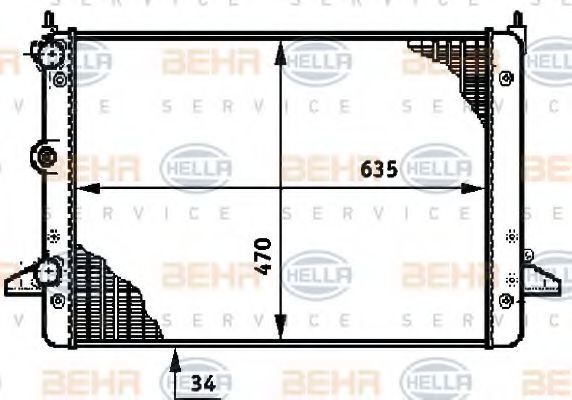 радиатор, охлаждане на двигателя 8MK 376 720-501