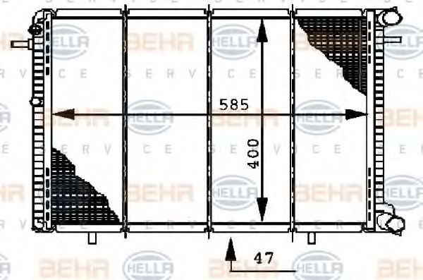 радиатор, охлаждане на двигателя 8MK 376 722-431