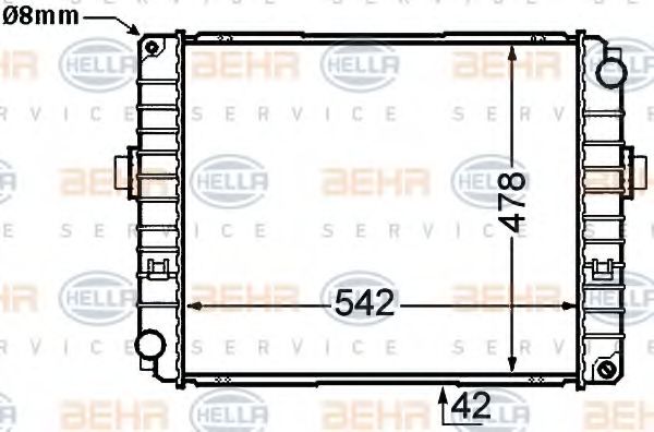 радиатор, охлаждане на двигателя 8MK 376 726-631