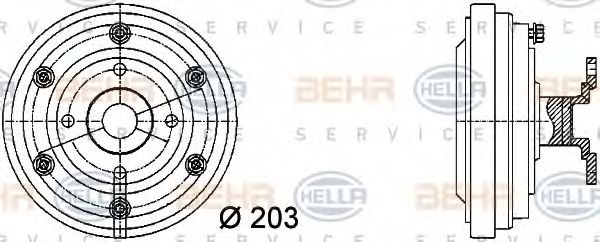 съединител, вентилатор на радиатора 8MV 376 731-281