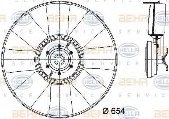 вентилатор, охлаждане на двигателя 8MV 376 731-381