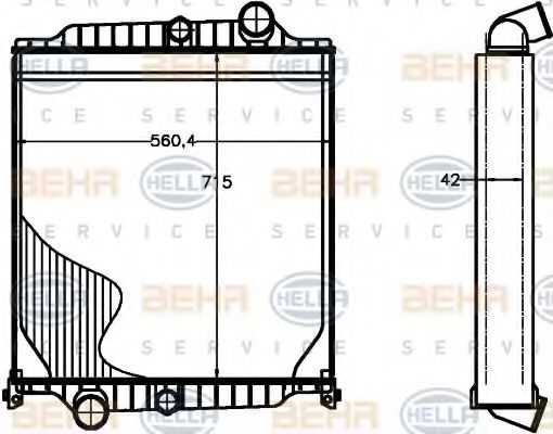 радиатор, охлаждане на двигателя 8MK 376 758-101