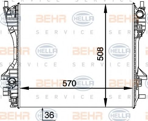 радиатор, охлаждане на двигателя 8MK 376 764-431