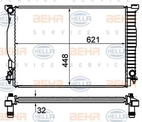 радиатор, охлаждане на двигателя 8MK 376 766-321