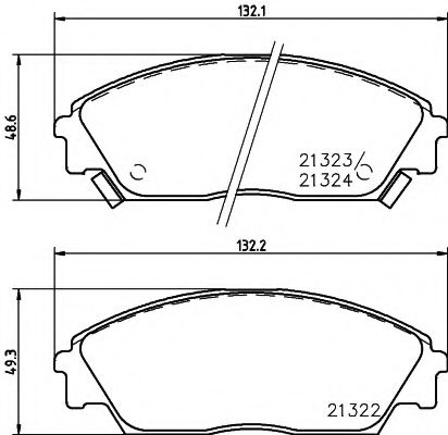 комплект спирачно феродо, дискови спирачки 8DB 355 005-661