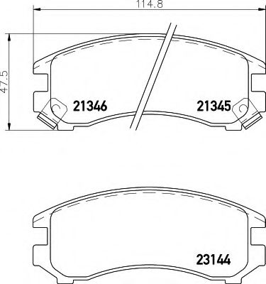 комплект спирачно феродо, дискови спирачки 8DB 355 005-681