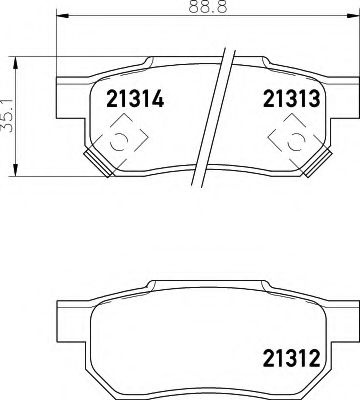 комплект спирачно феродо, дискови спирачки 8DB 355 005-731