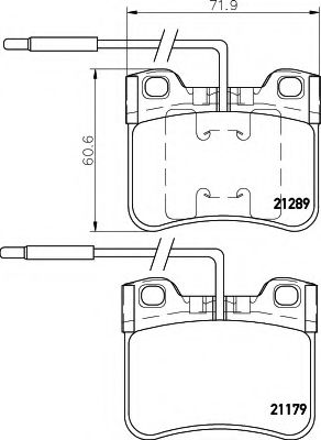 комплект спирачно феродо, дискови спирачки 8DB 355 007-811