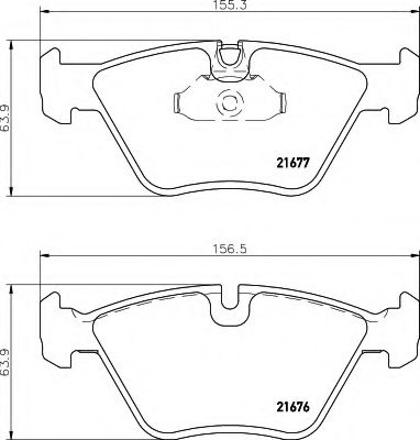 комплект спирачно феродо, дискови спирачки 8DB 355 007-961