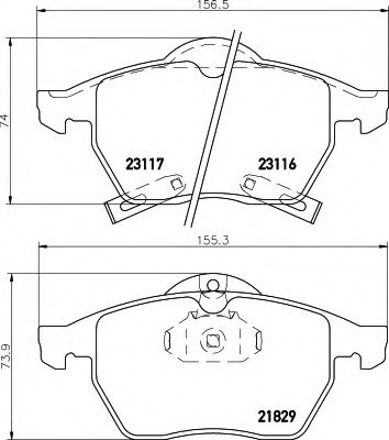 комплект спирачно феродо, дискови спирачки 8DB 355 008-041