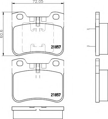 комплект спирачно феродо, дискови спирачки 8DB 355 008-301