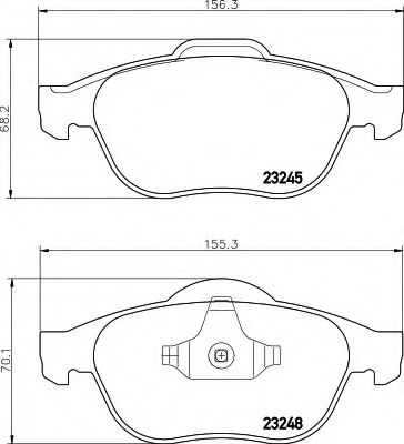 комплект спирачно феродо, дискови спирачки 8DB 355 009-111