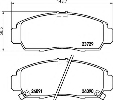 комплект спирачно феродо, дискови спирачки 8DB 355 009-771