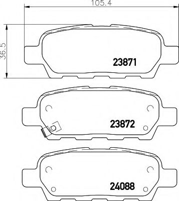 комплект спирачно феродо, дискови спирачки 8DB 355 010-241