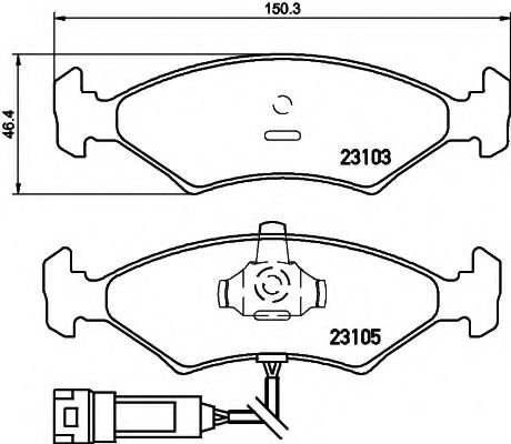 комплект спирачно феродо, дискови спирачки 8DB 355 010-301