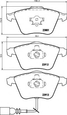 комплект спирачно феродо, дискови спирачки 8DB 355 010-351