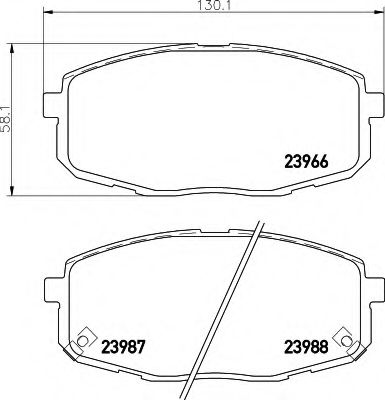 комплект спирачно феродо, дискови спирачки 8DB 355 010-611