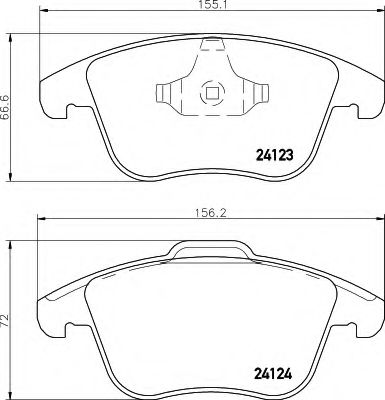 комплект спирачно феродо, дискови спирачки 8DB 355 012-891