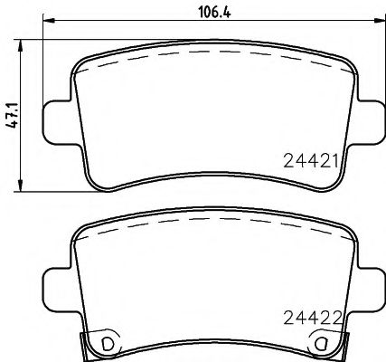 комплект спирачно феродо, дискови спирачки 8DB 355 012-991