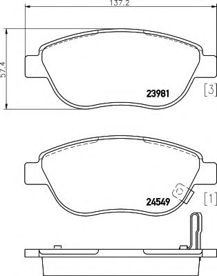 комплект спирачно феродо, дискови спирачки 8DB 355 013-371