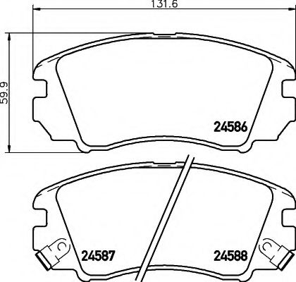 комплект спирачно феродо, дискови спирачки 8DB 355 013-521