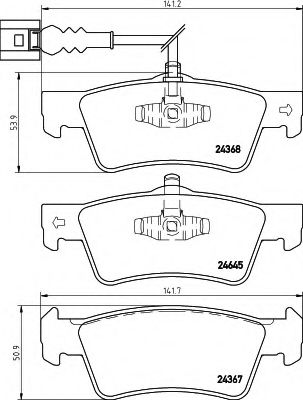 комплект спирачно феродо, дискови спирачки 8DB 355 013-841