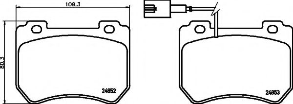 комплект спирачно феродо, дискови спирачки 8DB 355 014-651