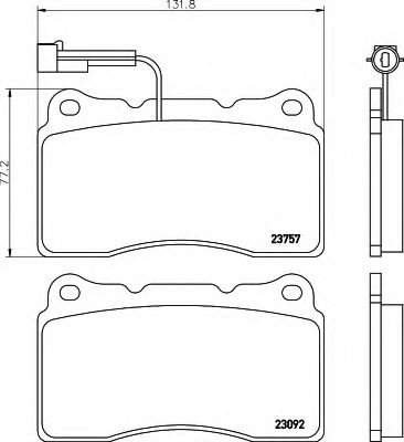 комплект спирачно феродо, дискови спирачки 8DB 355 014-731