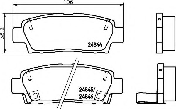 комплект спирачно феродо, дискови спирачки 8DB 355 014-771