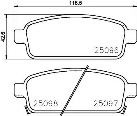 комплект спирачно феродо, дискови спирачки 8DB 355 015-211