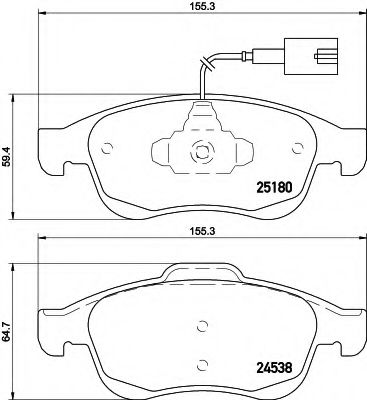 комплект спирачно феродо, дискови спирачки 8DB 355 015-521