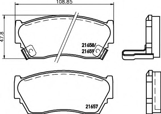 комплект спирачно феродо, дискови спирачки 8DB 355 016-351