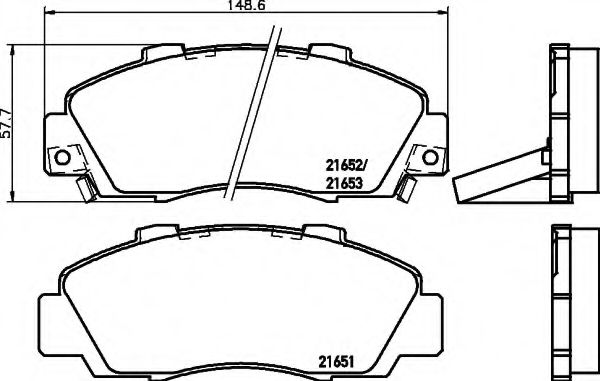 комплект спирачно феродо, дискови спирачки 8DB 355 016-441