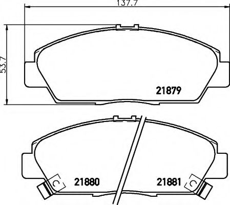 комплект спирачно феродо, дискови спирачки 8DB 355 016-631