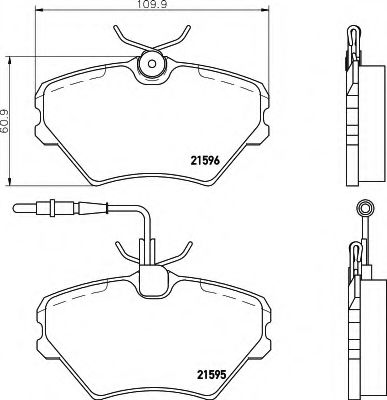 комплект спирачно феродо, дискови спирачки 8DB 355 018-191